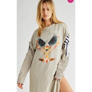 Daydreamer by‎ Free People Journey Band Tee Maxi Dress Size Medium